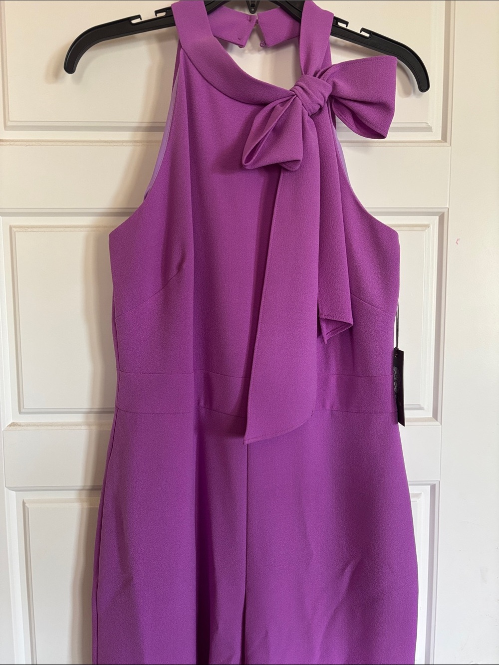 Vince Camuto Purple Halter Tie-Neck Jumpsuit
